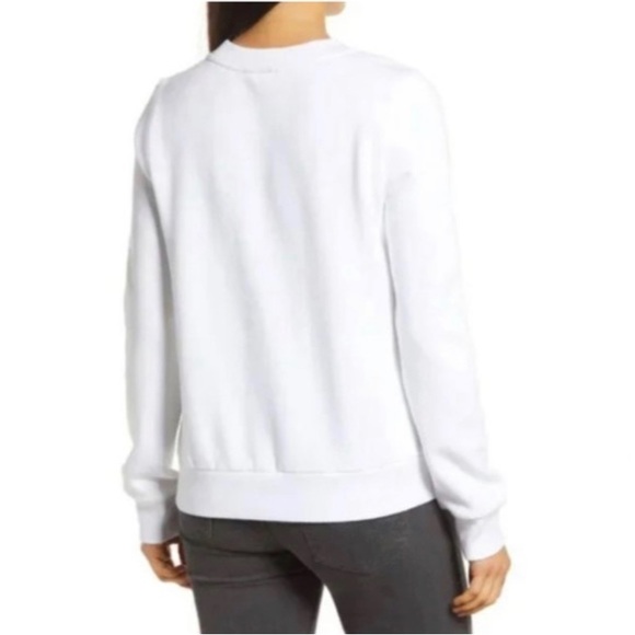 1901 Nordstrom Womens Pop, Clink, Fizz Graphic Sweatshirt White Size XS - Picture 2 of 5